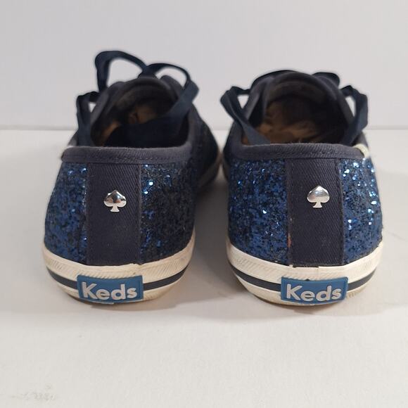 Keds X Kate Spade sz 6 Blue Glitter Women's Sneakers Casual Classic Preppy - Picture 7 of 16